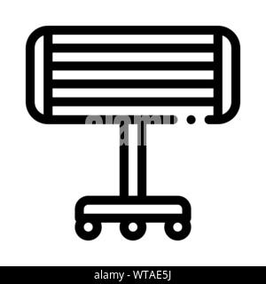 Portable Heating Device On Rollers Vector Icon Stock Vector