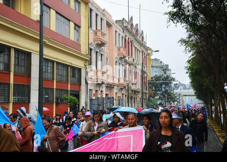 protest against the igaulity of gender in Lima Peru Stock Photo