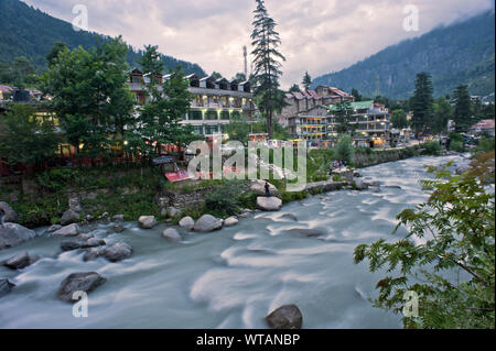 Manali, a resort town in the Himalayan range Stock Photo