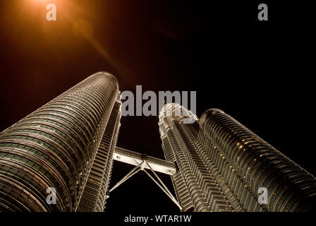 Petronas Tower at night Stock Photo