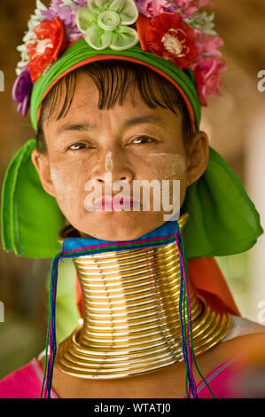 Woman from Long Neck Karen tribe Stock Photo