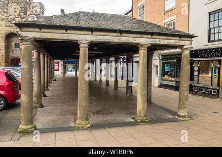 Hexham Market Place at Hexham, Northumberland Stock Photo