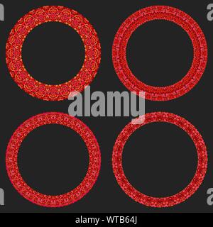 Set of 4 gravel mosaic round frames - vector wreath designs Stock Vector