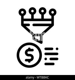 Funnel Financial Information Gathering Vector Icon Stock Vector