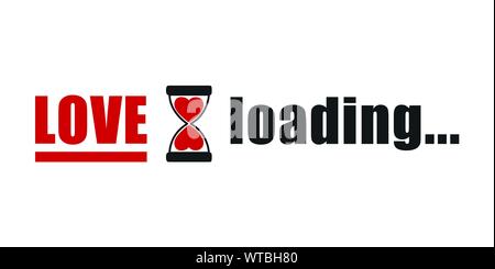 love loading typography with hourglass vector illustration EPS10 Stock Vector