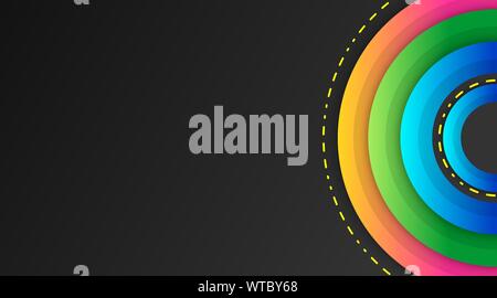 Black Background With Colorful Gradient Layout Design Template New Trend Vector, Suitable for Corporate Company Advertising, Header, Web Page, Landing Stock Photo