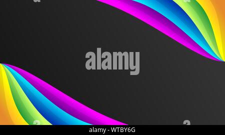 Black Background With Colorful Gradient Layout Design Template New Trend Vector, Suitable for Corporate Company Advertising, Header, Web Page, Landing Stock Photo