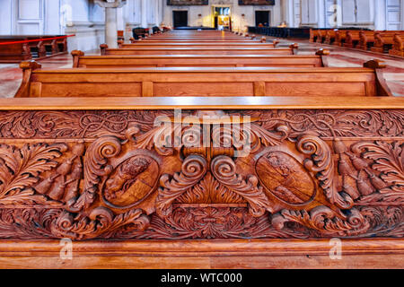 Interior of Salzburger Dom or Salzburg Cathedral in Austria Stock Photo