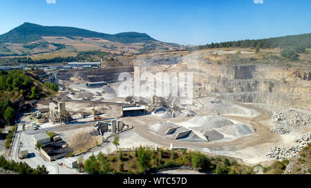 Aerial view of Rascalat stone quarry in Aguessac Stock Photo