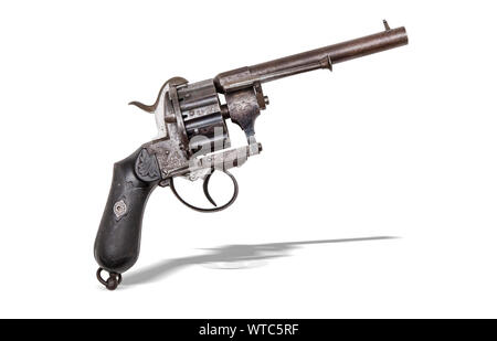 Old french revolver gun vintage hi-res stock photography and