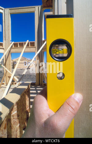 A Level Being used in Construction Stock Photo