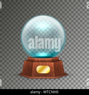 Isolated magic or crystal ball on transparent Stock Vector