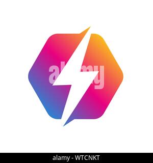 Flash Logo abstract design vector template. Lighting bolt icon. Logo Thunder electricity Power Fast Speed Logotype concept. Vector. EPS 10 Stock Vector