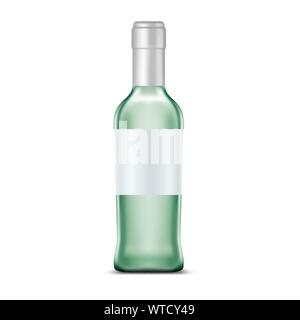 Rum in glassware bottle with clear or empty Stock Vector