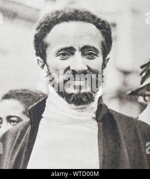 Portrait of Haile Selassie I (1892 – 1975). He was a member of the Solomonic Dynasty. Ethiopian regent from 1916 to 1930 and emperor from 1930 to 1974 Stock Photo