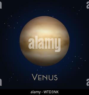 Icon of isolated Venus. Second solar system planet Stock Vector