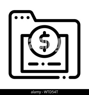 Financial Electronic Computer Folder Vector Icon Stock Vector