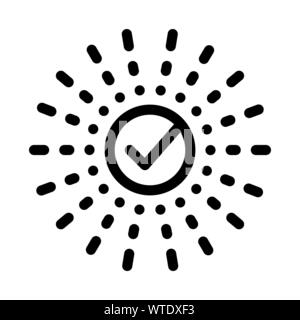 Approved Mark In Center Of Rays Element Vector Stock Vector
