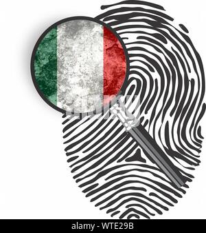 fingerprint, fingerprints, huella dedo in the flag colors of country Stock Photo