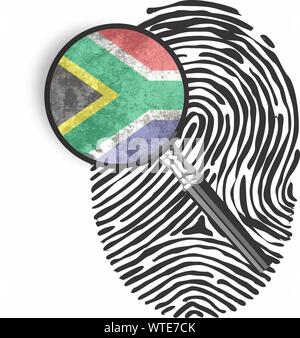 fingerprint, fingerprints, huella dedo in the flag colors of country Stock Photo