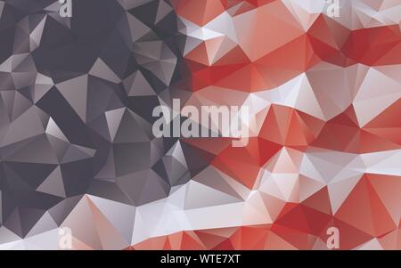 Abstract American Flag red and dark blue color gradient low poly low polygonal abstract vector background Stock Vector