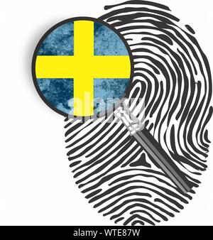 fingerprint, fingerprints, huella dedo in the flag colors of country Stock Photo