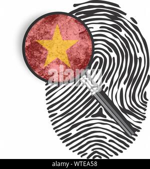 fingerprint, fingerprints, huella dedo in the flag colors of country Stock Photo