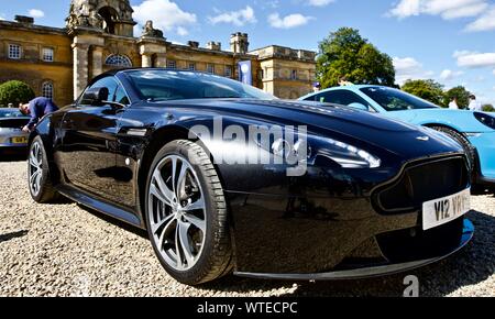 Aston Martin Vantage S V12 Roadster on show at the Great Court at Blenheim Palace on the 8th September 2019 Stock Photo