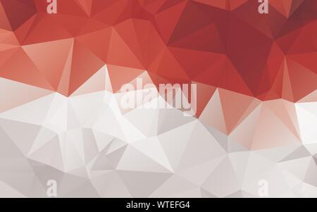 Low polygon abstract low poly Flag of Indonesia vector background Stock Vector