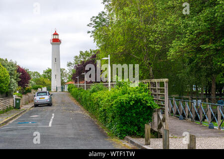 Ile d'Oleron, France - May 10, 2019: Lighthouse of Chateau-d'Oleron on the island Oleron in France Stock Photo