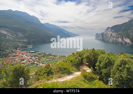 The Torbole with the Lago di Garda lake. Stock Photo
