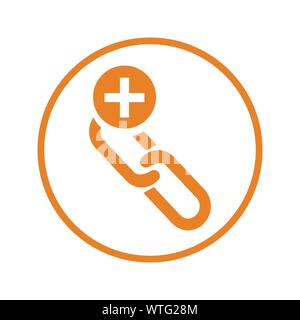 Add Link, Link Building, hyperlink, back link Icon Stock Vector