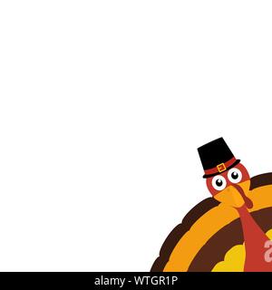 Turkey Pilgrimin on Thanksgiving Day Stock Vector