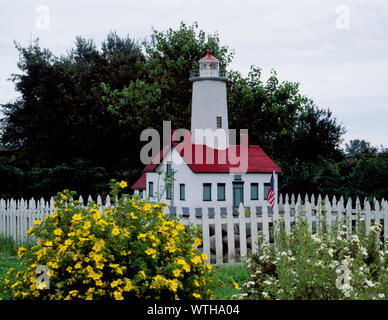Model of the nearby New Dungeness Lighthouse, Sequim, Washington Stock Photo