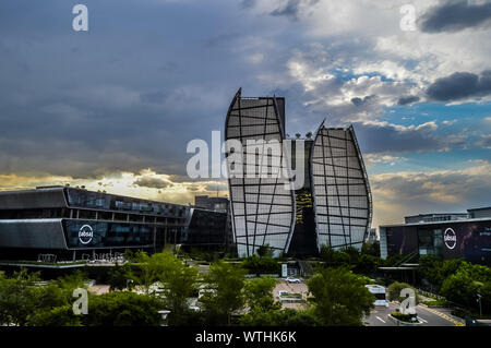 Office buildings in Sandton on a cloudy day , finacial hub of Johannesburg Stock Photo