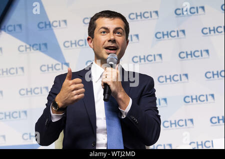 Washington, DC, USA. 10th Sep, 2019. September 10, 2019 - Washington, DC, United States: South Bend, Indiana Mayor PETE BUTTIGIEG (D) speaking at the Congressional Hispanic Caucus Institute's Presidential Campaign Forum. Credit: Michael Brochstein/ZUMA Wire/Alamy Live News Stock Photo