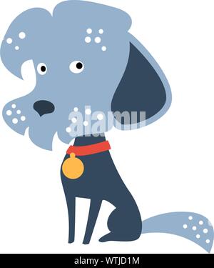 Vector Set of funny Mixed breed or mongrel dog Stock Vector