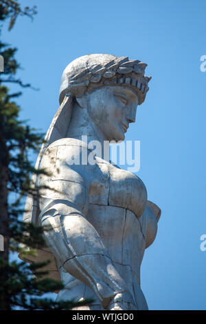 Tbilisi, Georgia - 30.07.2019: Famous statue of Mother of Georgia (Kartlis Deda) in the capital of Georgia. Travel. Stock Photo