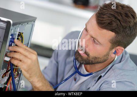 an electronic devices diagnostic concept Stock Photo