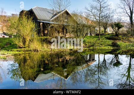 The Calgary Art in Nature visitor centre building, Calgary Bay, Isle of Mull, Scotland, UK Stock Photo