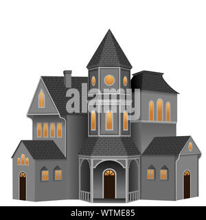 hallowen creepy house illustration Stock Photo