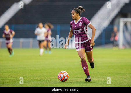 SÃO PAULO, SP - 25.08.2019: JUVENTUS X PONTE PRETA FUTEBOL FEMININO -  Women's Paulista Championship - Juventus wins Ponte Preta (Renata, number  2, featured) by 1-0 on Sy afternoon, 25 August. The