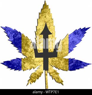 Weed plant in the flag colors of Stock Photo