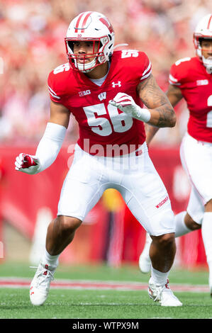 Wisconsin Badgers Linebacker Zack Baun (56) During An NCAA Big Ten ...