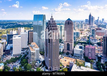 Aerial view downtown Atlanta skyline Stock Photo