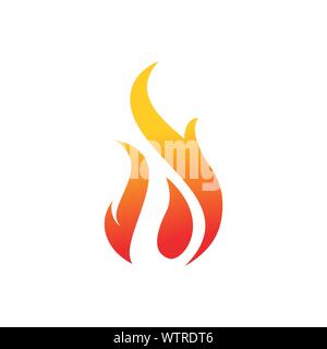 fire flames vector logo design icons illustrations in white background Stock Vector