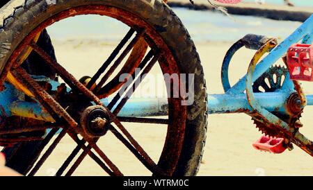 Close-up Of Rusty Wheel Of Bicycle
