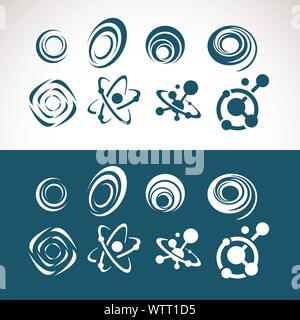 set of abstract circle logo elements swirl design Stock Vector