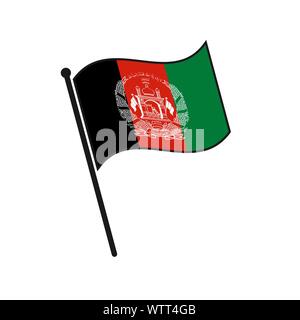 Simple flag Afghanistan icon isolated on white background Stock Vector
