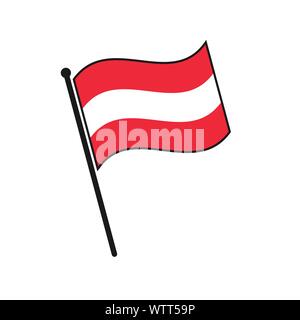 Simple flag Austria icon isolated on white background Stock Vector
